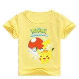 Summer Cotton Kids T-shirts Pokemon Game Short Sleeve Casual Plain Tees