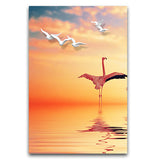 3pcs Flamingo Sunset Wall Watercolor Art Prints Canvas Poster