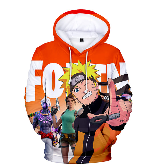 Fortnite Naruto Uzumaki Hoodies 3D Printed Casual Jumper for Kids Teen Adult