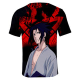 Fortnite Naruto Sasuke Uchiha T-shirts Sports Summer Top Tees Xmas Birthday Gift