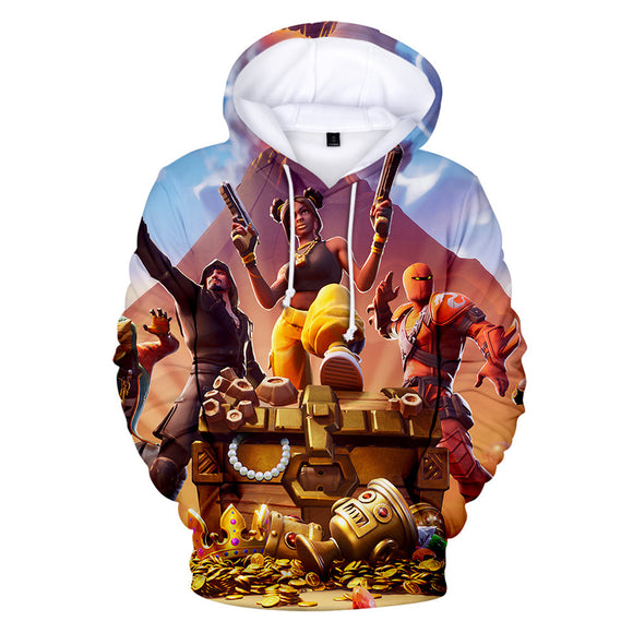 Fortnite Season 8 Design Hoodie 3D Color Print Pullover Sweatshirt