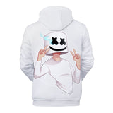 DJ Marshmello Cosplay White Long Sleeve Hoodie Jumper for Kids Youth Adult