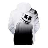 Fortnite DJ Marshmello Black & White Long Sleeve Hoodie for Kids Youth Adult