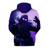 Hot Game Fortnite The Raven Long Sleeve Purple Hoodie for Kids Youth Adult