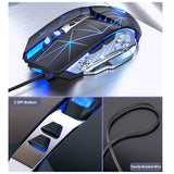 G3PRO Wired Mute Gaming Mouse Ergonomic 7 Buttons 3200DPI Computer Gamer Mice