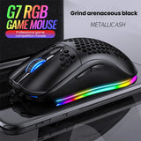 G7 Wired Gaming Mouse 7200DPI RGB Backlight Computer Honeycomb Hollow Mice