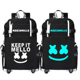 Black DJ Marshmello Printed Backpack Canvas School Bags
