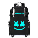 Black DJ Marshmello Printed Backpack Canvas School Bags