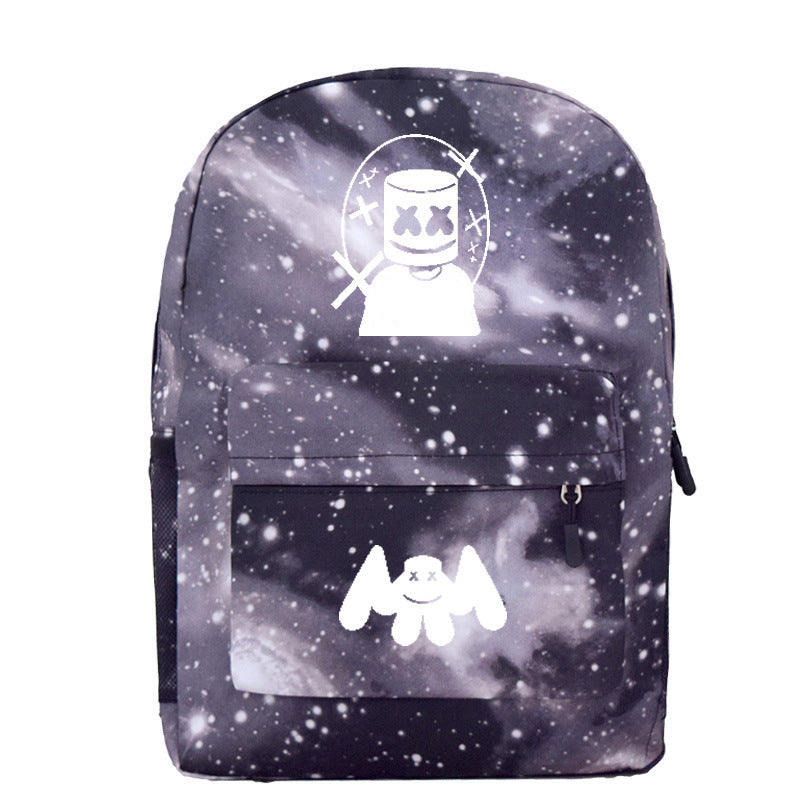 Galaxy Space DJ Marshmello Printed Backpack Canvas School Bags Abox.nz