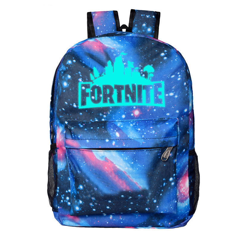 Galaxy Game Fortnite Printed Backpack Canvas School Bags Abox.nz