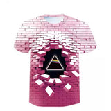 3D Graphic Prints Square Block Design Men's T-Shirt Short Sleeve Tops