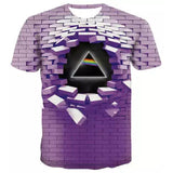 3D Graphic Prints Square Block Design Men's T-Shirt Short Sleeve Tops