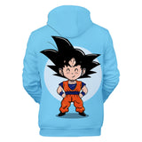 Hot Anime Cartoon Dragon Ball Cute Son Goku Cosplay Hoodie Light Blue Sweatshirts Tracksuit Jumper Kids Adult