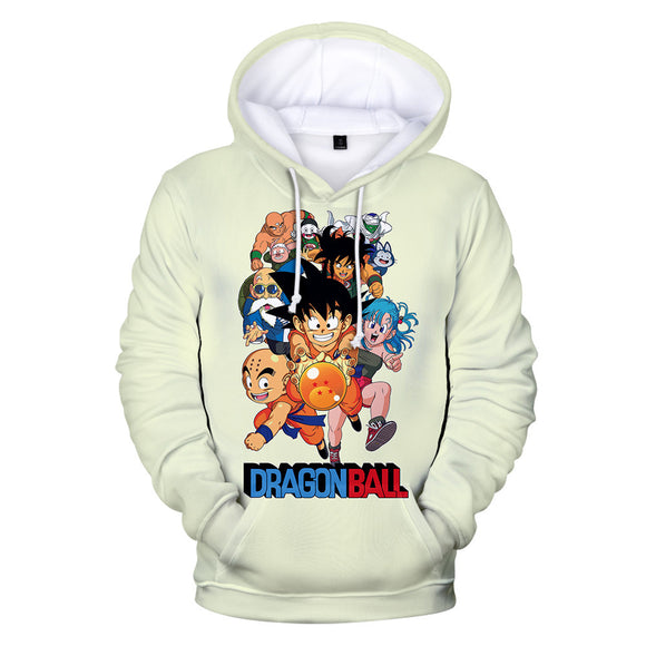Hot Anime Cartoon Dragon Ball Cosplay Hoodie White Sweatshirts Tracksuit Jumper Kids Adult