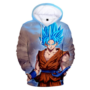 Hot Anime Cartoon Dragon Ball Blue Goku Cosplay Hoodie Sweatshirts Tracksuit Jumper Kids Adult