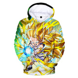 Hot Anime Cartoon Dragon Ball Golden Goku Cosplay Hoodie Sweatshirts Tracksuit Jumper Kids Adult