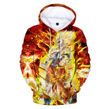 Hot Anime Cartoon Dragon Ball Goldren Goku Cosplay Hoodie Sweatshirts Tracksuit Jumper Kids Adult