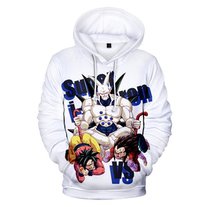 Hot Anime Cartoon Super Dragon Ball Cosplay White Hoodie Sweatshirts Tracksuit Jumper Kids Adult