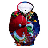 Hot Christmas Cartoon The Grinch Cosplay Hoodie Sweatshirts Tracksuit Jumper Kids Adult