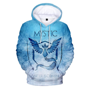 Hot Cartoon Pokemon Go Mistic Winter Coming Jumper Casual Sports Hoodies for Kids Youth Adult