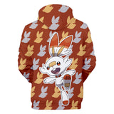 Hot Cartoon Pokemon Go Brown Jumper Casual Sports Hoodies for Kids Youth Adult