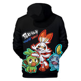 Hot Cartoon Pokemon Go Sword Shield Jumper Casual Sports Hoodies for Kids Youth Adult