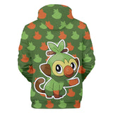 Hot Cartoon Pokemon Go Green Jumper Casual Sports Hoodies for Kids Youth Adult