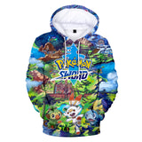 Hot Cartoon Pokemon Go Sword Jumper Casual Sports Hoodies for Kids Youth Adult