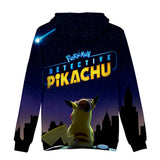 Hot Cartoon Pokemon Detective Pikachu Cosplay Jumper Casual Sports Hoodies for Kids Youth Adult