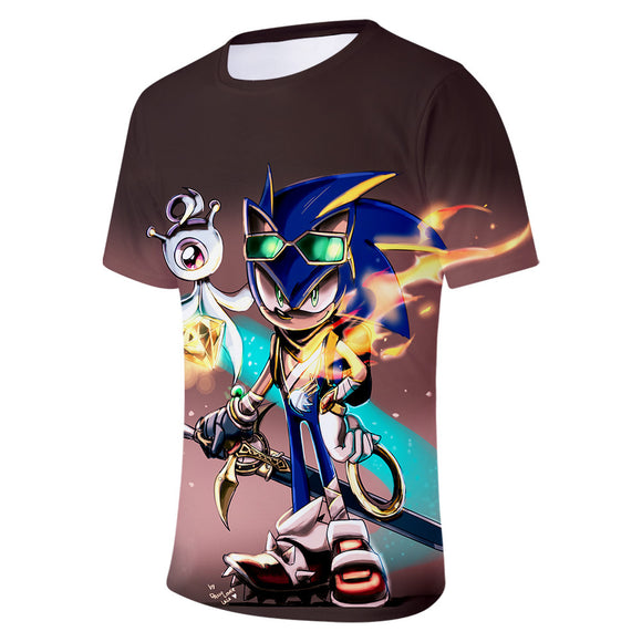 Hot Game Cartoon Sonic The Hedgehog 3D Printed Casual Sports T-Shirts Summer Top for Adult Kids
