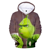 Christmas Cartoon The Grinch Cosplay Hoodie Sweatshirts Tracksuit Jumper Kids Adult