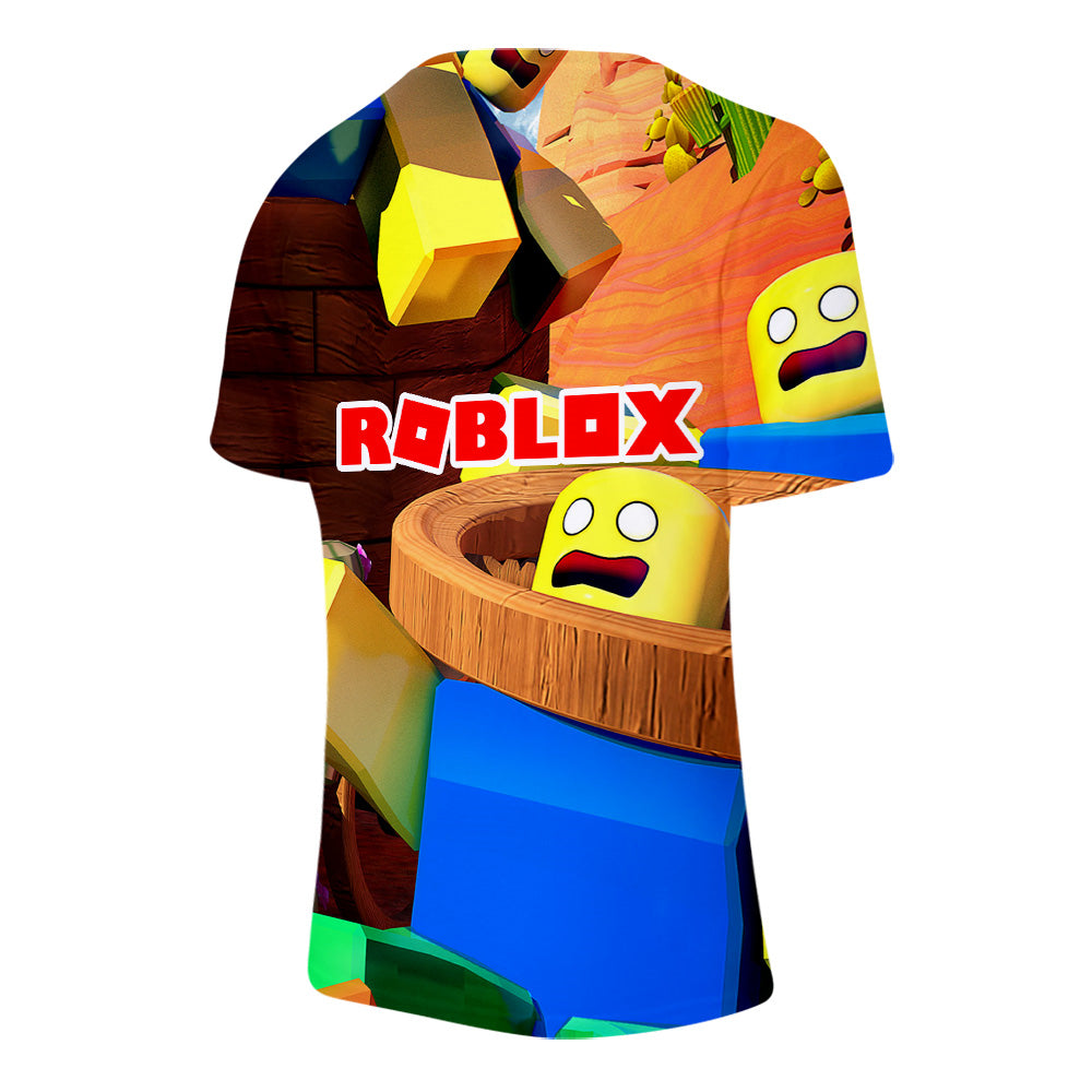 Kids Roblox Printing 3D Casual Summer T-Shirt Boys Girls Short