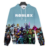 Hot Game Roblox Cosplay Light Blue Jumper Casual Sports Hoodie Long Sleeve for Kids Youth Adult
