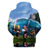 Hot Game Roblox Cosplay Blue Jumper Casual Sports Hoodie Long Sleeve for Kids Youth Adult