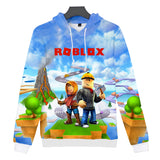 Hot Game Roblox Cosplay Blue Sky Jumper Casual Sports Hoodie Long Sleeve for Kids Youth Adult