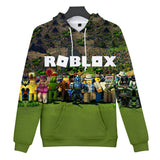 Hot Game Roblox Green Jumper Casual Sports Hoodie Long Sleeve for Kids Youth Adult