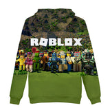Hot Game Roblox Green Jumper Casual Sports Hoodie Long Sleeve for Kids Youth Adult