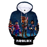 Hot Game Roblox Black Blue Jumper Casual Sports Hoodie Long Sleeve for Kids Youth Adult