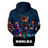 Hot Game Roblox Black Blue Jumper Casual Sports Hoodie Long Sleeve for Kids Youth Adult
