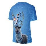 Hot Cartoon Movie Frozen Ice Queen Olaf Casual Sports T-Shirts for Adult Kids