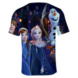 Hot Movie Frozen Ice Queen Elsa Anna Princess Casual Sports T-Shirts for Adult Kids