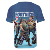 Hot Game Fortnite Blue Casual Sports T-Shirts for Adult Kids