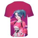 Hot Game Fortnite Rose Red Casual Sports T-Shirts for Adult Kids