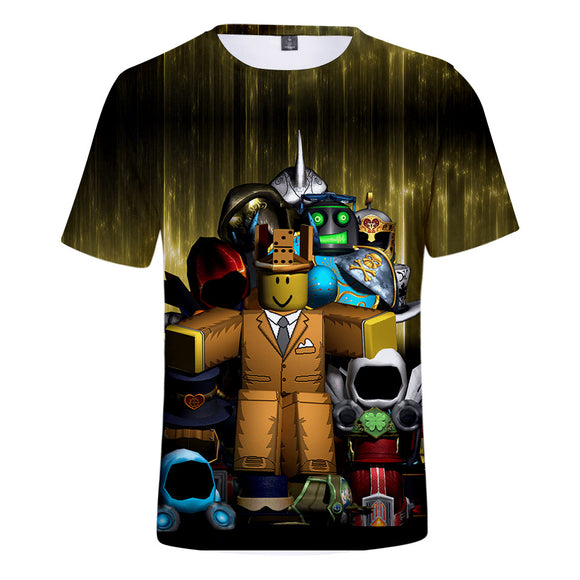 Roblox Virtual World T-shirt Summer Game Peripheral Male Teenager