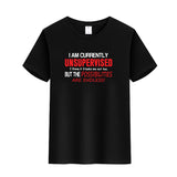Unisex Funny T-Shirt I Am Currently Unsupervised I Know Graphic Novelty Summer Tee