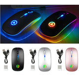 LED 2.4GHz Wireless Mouse Slim Rechargeable Gaming Optical Mute Mice