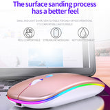 LED 2.4GHz Wireless Mouse Slim Rechargeable Gaming Optical Mute Mice