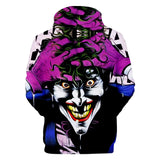 Men Women Fashion Haha Joker 3D Printing Halloween Hooded Pullover Coat Jacket