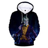 Men Women Fashion Haha Joker 3D Printing Halloween Hooded Pullover Coat Jacket