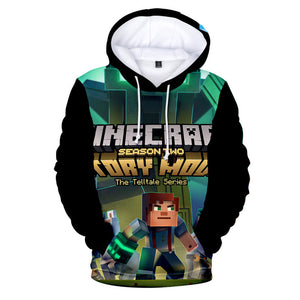 Hot Game Minecraft Hoodie 3D Drawstring Sweatshirt Pullover Cosplay Youth Jumper